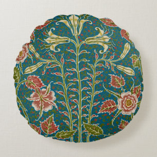 Walter Crane Vintage Lily and Rose Floral Round Cushion