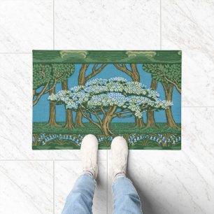 Walter Crane Vintage May Tree Forest Wallpaper Doormat