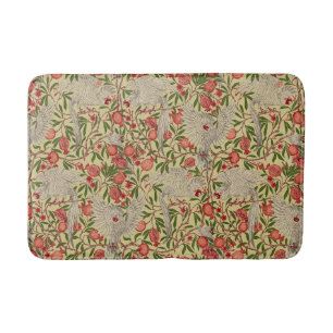 Walter Crane White Cockatoo Red Pomegranate Art Bath Mat