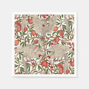 Walter Crane White Cockatoo Red Pomegranate Art Napkin
