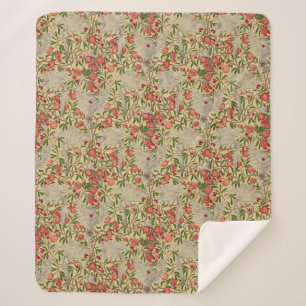 Walter Crane White Cockatoo Red Pomegranate Art Sherpa Blanket