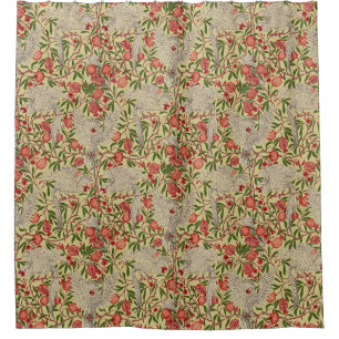Walter Crane White Cockatoo Red Pomegranate Art Shower Curtain