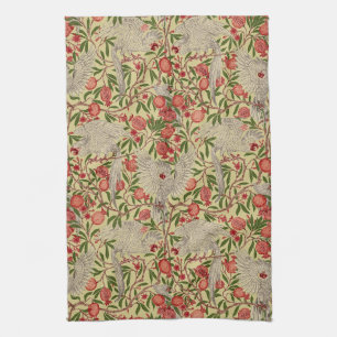 Walter Crane White Cockatoo Red Pomegranate Art Tea Towel