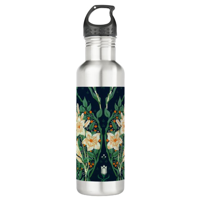 Walter Crane White Lily-Blue Back 710 Ml Water Bottle (Front)