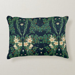 Walter Crane White Lily-Blue Back Shower Curtain Decorative Cushion