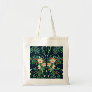 Walter Crane White Lily-Blue Back Shower Curtain Tote Bag