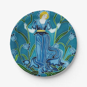 Walter Crane's Flora Art Nouveau Paper Plate