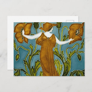 Walter Crane's Flora Art Nouveau Postcard