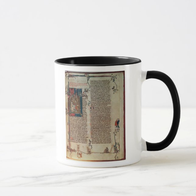 Walter Map taking down a story of the adventures Mug (Right)