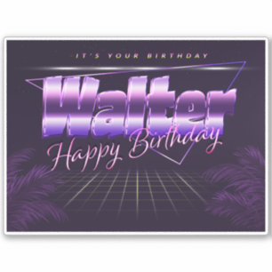 Walter Name First name lila retro Sticker Birthday