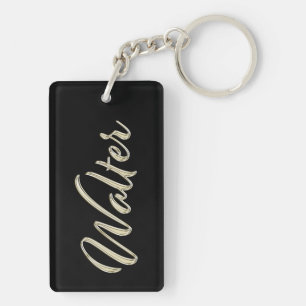 Walter Name whitegold key trailer Key Ring