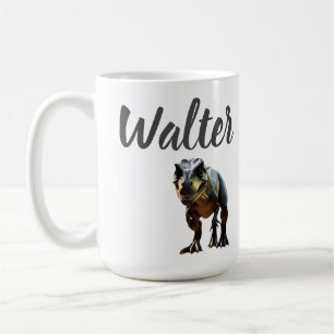 Walter Name With T Rex Dinosaur, Coffee Mug