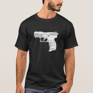 walter p22 gun firearm stencil graphic t-shirt