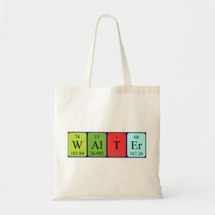 Walter periodic table name tote bag