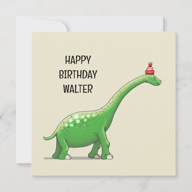 Walter the Dinosaur Birthday Card (Front)