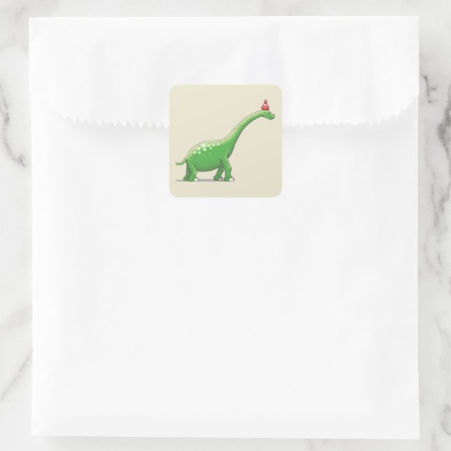 Walter the Dinosaur Square Sticker (Bag)