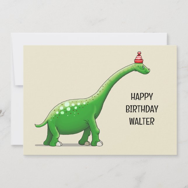 Walter the Long Neck Dinosaur Card (Front)