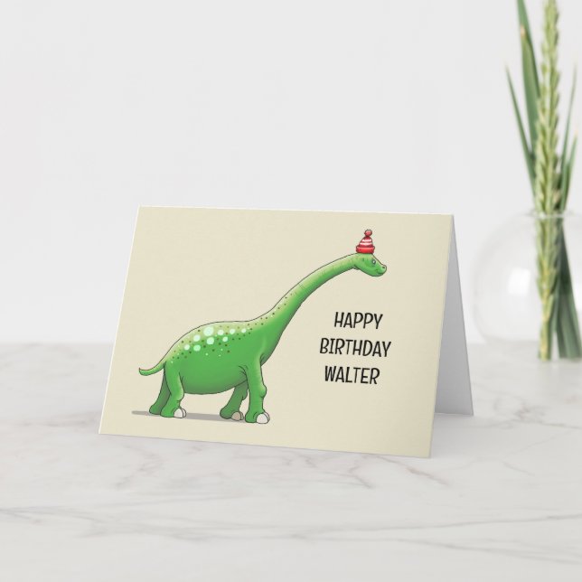Walter the Super Cute Dinosaur Card (Front)