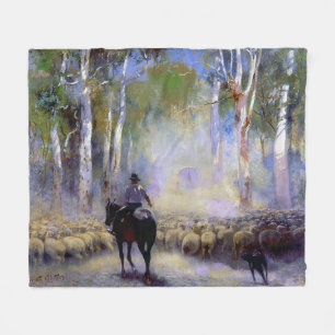 Walter Withers The Drover 1912 Australian Artist Fleece Blanket
