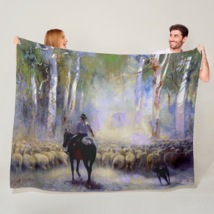 Walter Withers The Drover 1912 Australian Artist Fleece Blanket