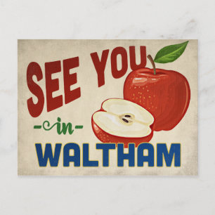 Waltham Massachusetts Apple - Vintage Travel Postcard