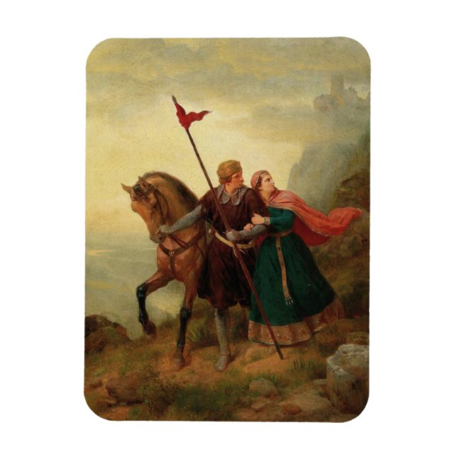 Walther and Hildegund Fleeing with their Horse Magnet (Vertical)