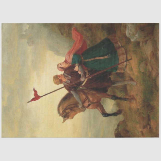 Walther and Hildegund Fleeing with their Horse Tissue Paper (Front)