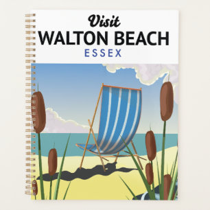 Walton Beach, Essex Seaside travel poster Planner