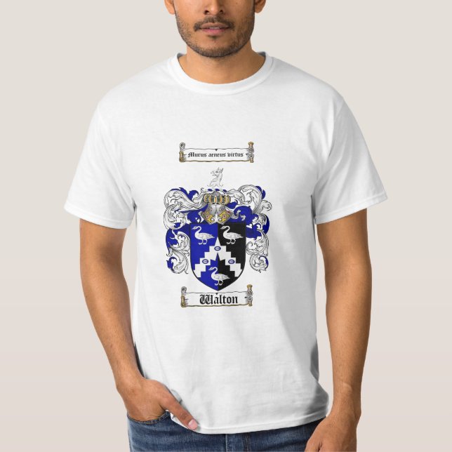 Walton Family Crest - Walton Coat of Arms T-Shirt (Front)