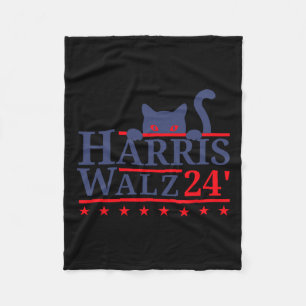 Waltz 2024 Cat Election Kamala Harris Tim Walz 202 Fleece Blanket
