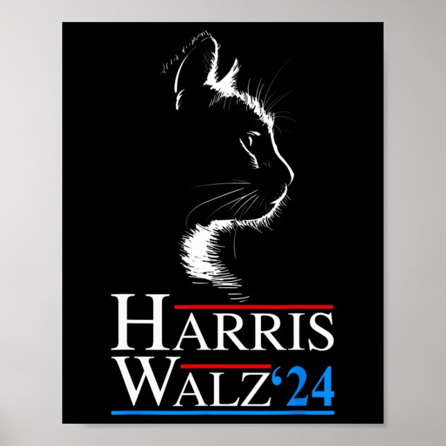 Waltz 2024 Cat Election Kamala Harris Tim Walz 202 Poster (Front)