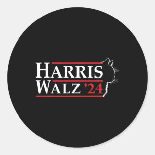 Waltz 2024 Election Cat Lady Kamala Harris Tim Wal Classic Round Sticker