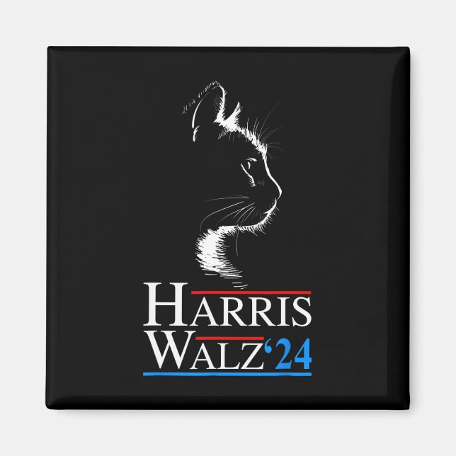 Waltz 2024 Election Funny Cat Kamala Harris Tim WA Magnet (Front)