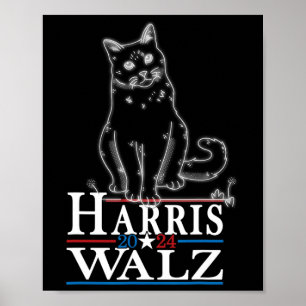 Waltz 2024 Election Funny Cat Kamala Harris Tim WA Poster