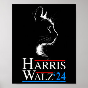 Waltz 2024 Election Funny Cat Kamala Harris Tim WA Poster