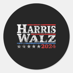 Waltz 2024 Election Kamala 2024 2-sided  Classic Round Sticker