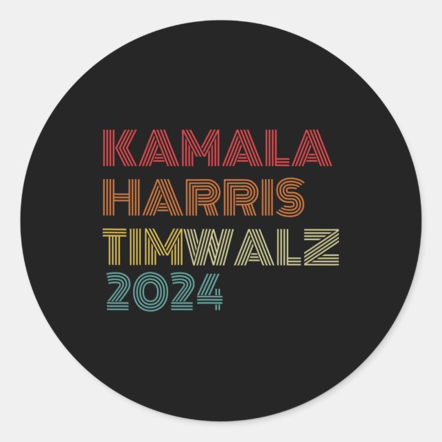 Waltz 2024 Election Kamala Harris Tim Waltz 2024 1 Classic Round Sticker (Front)