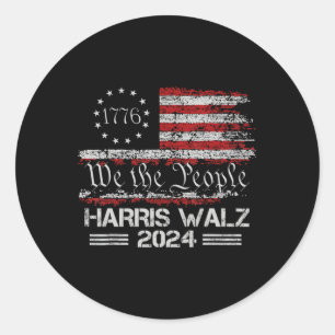 Waltz 2024 Election Kamala Harris Tim Waltz 2024 3 Classic Round Sticker