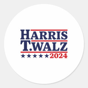 Waltz 2024 Election Kamala Harris Tim Waltz 2024 3 Classic Round Sticker