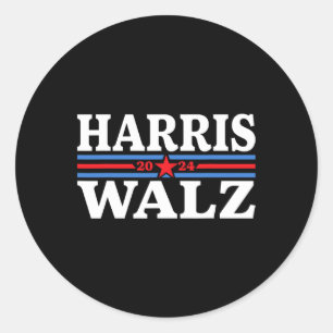 Waltz 2024 Election Kamala Harris Tim Waltz 2024 4 Classic Round Sticker
