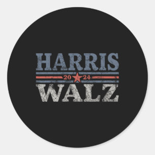 Waltz 2024 Election Kamala Harris Tim Waltz 2024 4 Classic Round Sticker