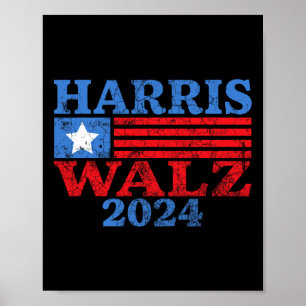 Waltz 2024 Election Kamala Harris Tim Waltz 2024 4 Poster