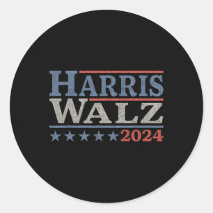 Waltz 2024 Election Kamala Harris Tim Waltz 2024 & Classic Round Sticker