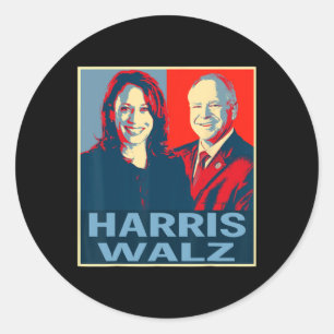 Waltz 2024 Election President Kamala Harris Tim Wa Classic Round Sticker