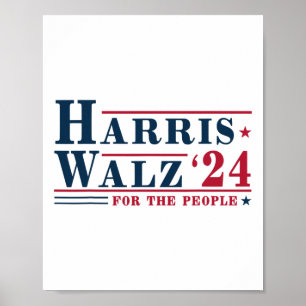 Waltz 2024 For The People Kamala Harris Tim Waltz  Poster
