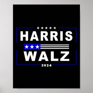 Waltz 2024 President Election Kamala Harris Tim Wa Poster