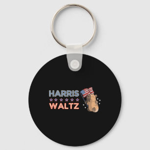 Waltz 2024 Shirt Capybara Flag Patriot Capy Rodent Key Ring