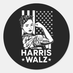Waltz 2024 Usa Flag Kamala Harris Tim Walz Waltz 2 Classic Round Sticker