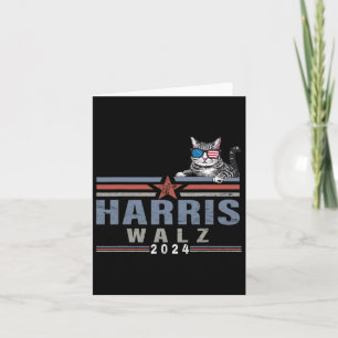 Waltz 24 For President Patriotic Kamala Funny Cat  Card