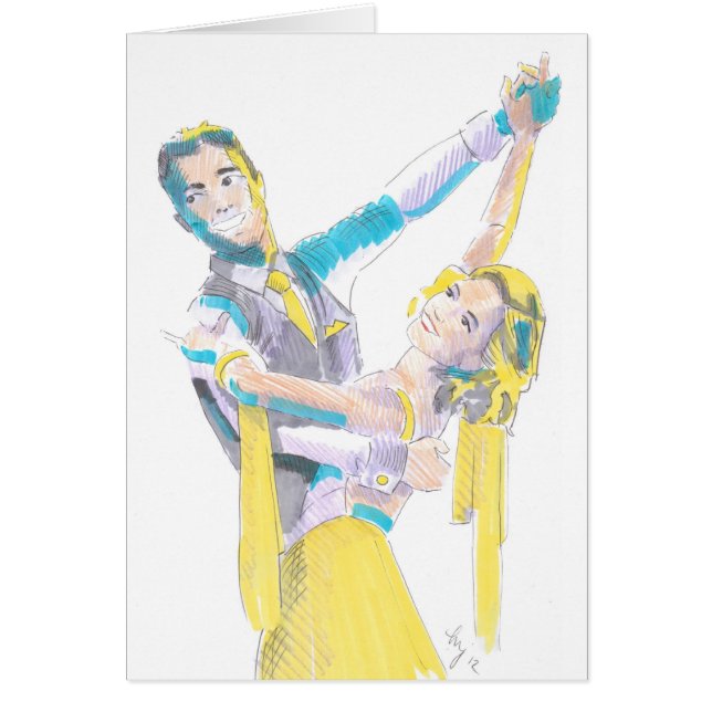 Waltz Ballroom Dancers Drawing (Front)